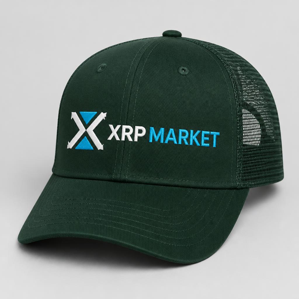 XRP Market Trucker Hat — Forest Green