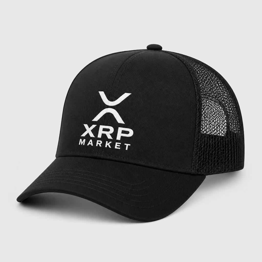 XRP Market Logo Trucker Hat — Black